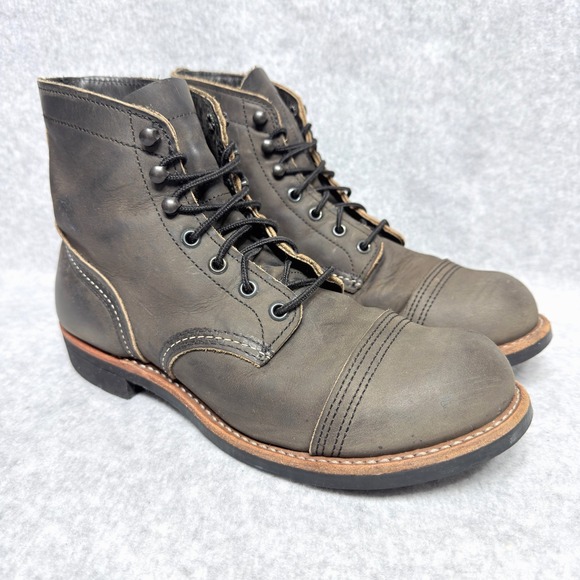 Red Wing Shoes Other - Red Wing Iron Ranger 8086 Mens 7.5 Cap Toe Boots Charcoal Rough & Tough Leather